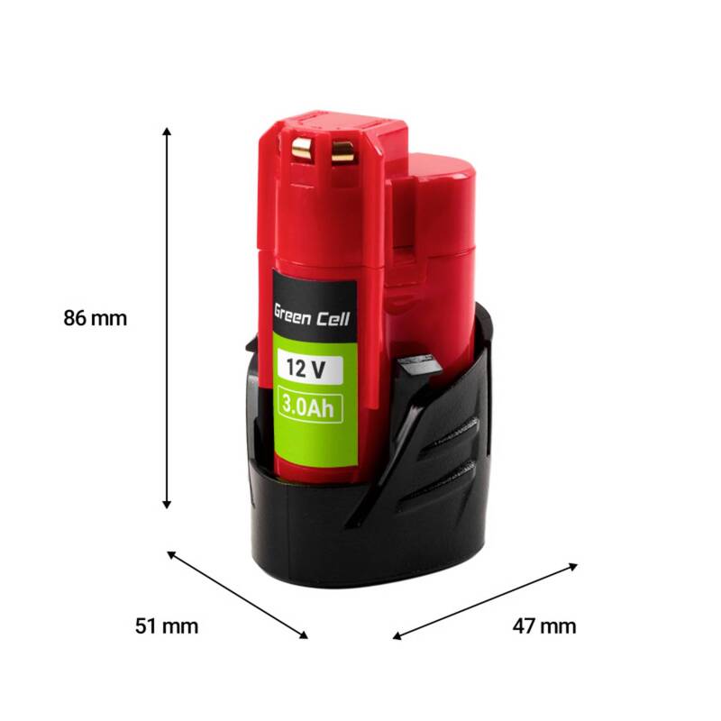 Green Cell Werkzeug-Akku B3 4932451388 12V 3Ah Li-Ion für Milwaukee Geräte 180g - 5904326375079