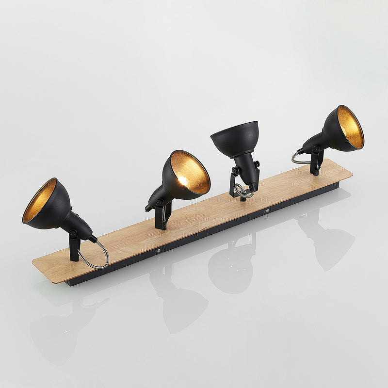 Lindby Deckenlampe Hängeleuchte Aylis LED Lampe dimmbar schwarz Holz 82cm - 4251096577761