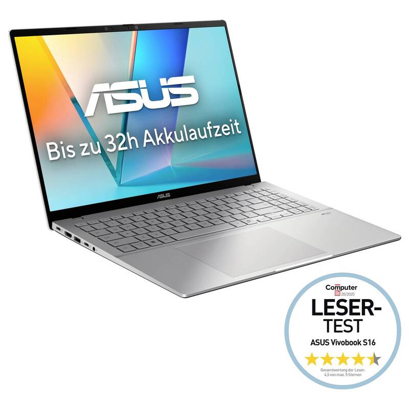 Asus Notebook Vivobook S16 16 Zoll Qualcomm Snapdragon 8 Kerne 16GB RAM 1TB - 4711636378932
