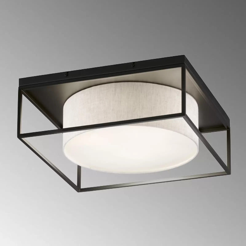 FISCHER & HONSEL Deckenleuchte Carre 70x70cm Stoffschirm weiß Deckenlampe Lampe - 4003694213318