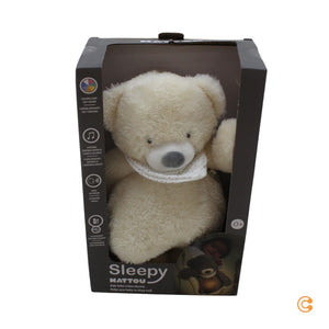 B-Ware Nattou Nachtlicht Kuscheltier Plüschtier Bär Sleepy Greifpunkte beige Spieluhr