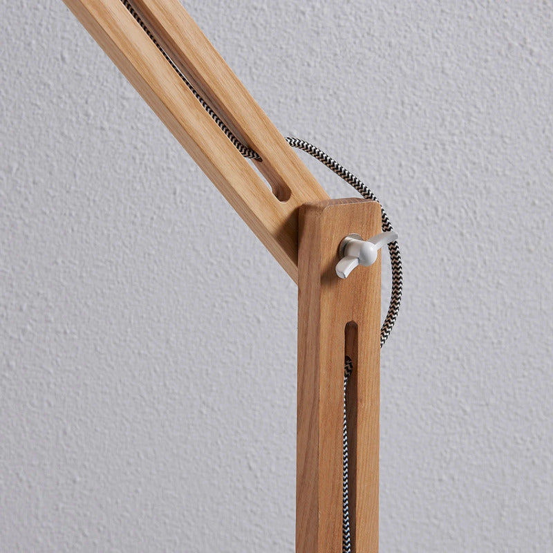 Lindby Stehlampe Shivanja Holz verstellbar E27 Lampe Leselampe 146cm weiß - 4251096528343