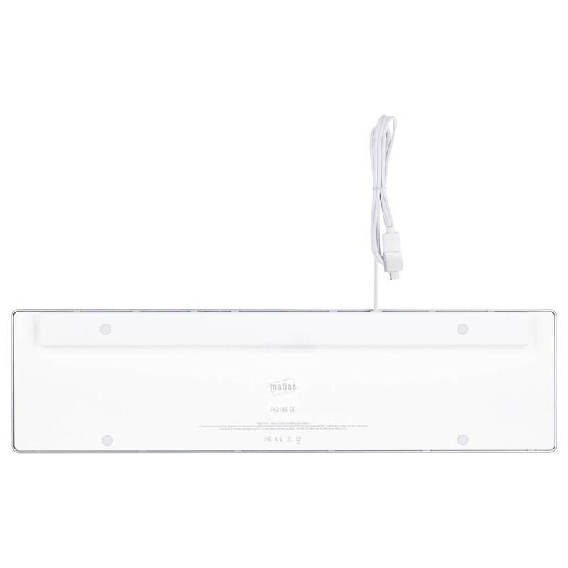 MacLand Matias MT1003AL USB-Tastatur Deutsch QWERTZ Mac Aluminium USB-Anschluss - 0833742005480