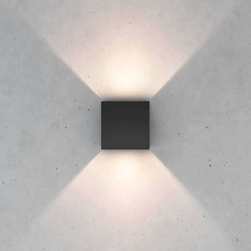Wandleuchte Zuza 2 schwarz LED Wandlampe dimmbar Metall 10cm G9 vier Flügel - 5903148518732