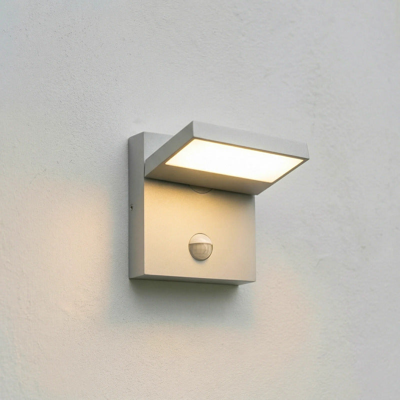 Lucande Außenlampe Silvan LED Wandleuchte Gartenlampe mit Sensor IP54 steingrau - 4255830907104