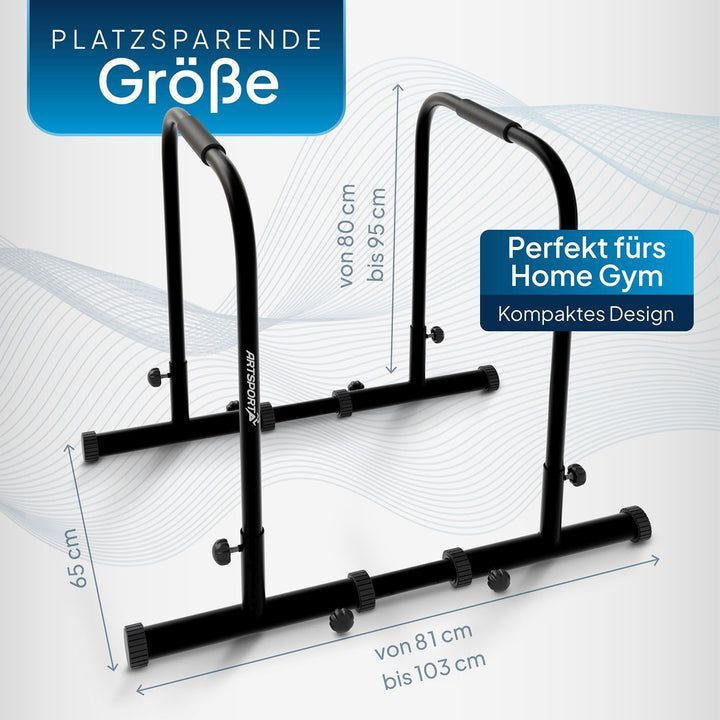 Dip Station Dip Barren aus Stahl verstellbare Stangen rutschfeste Griffe 500kg - 4262437183268