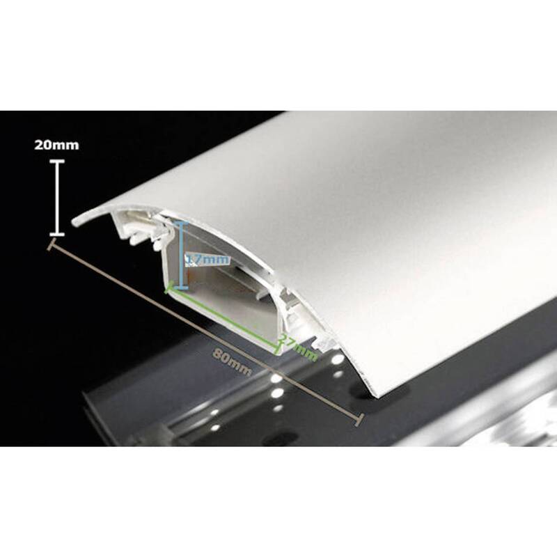 Alunovo Kabelkanal Kabelschacht Aluminium Silber matt eloxiert EasyClip 700x80mm - 4260098651584