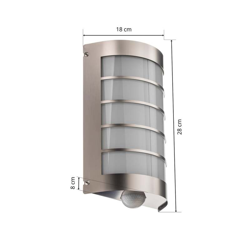 CMD Außenwandleuchte Marco1 mit Bewegungsmelder Edelstahl Lampe IP44 18x28cm - 4260045640418
