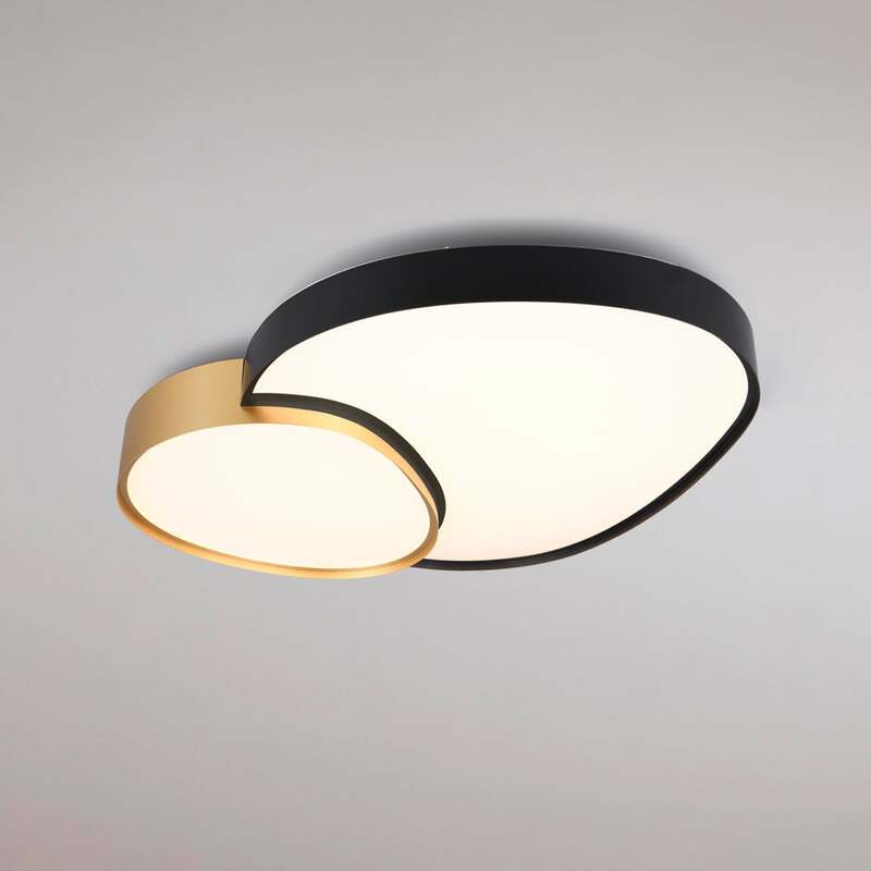 Rise Wand/Deckenleuchte schwarz matt/gold LED dimmbar mit Fernbedienung 5300 lm - 4017807600629