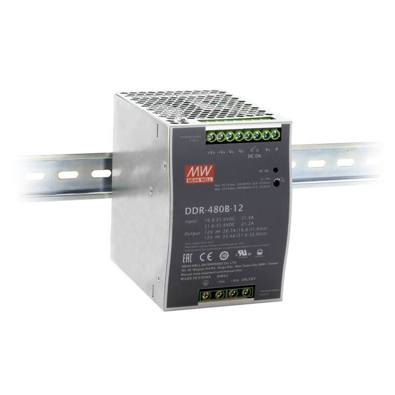 Mean Well DC/DC-Wandler Netzteil Stromversorgung DDR-480D-24 24V Hutschiene - 4711287423302