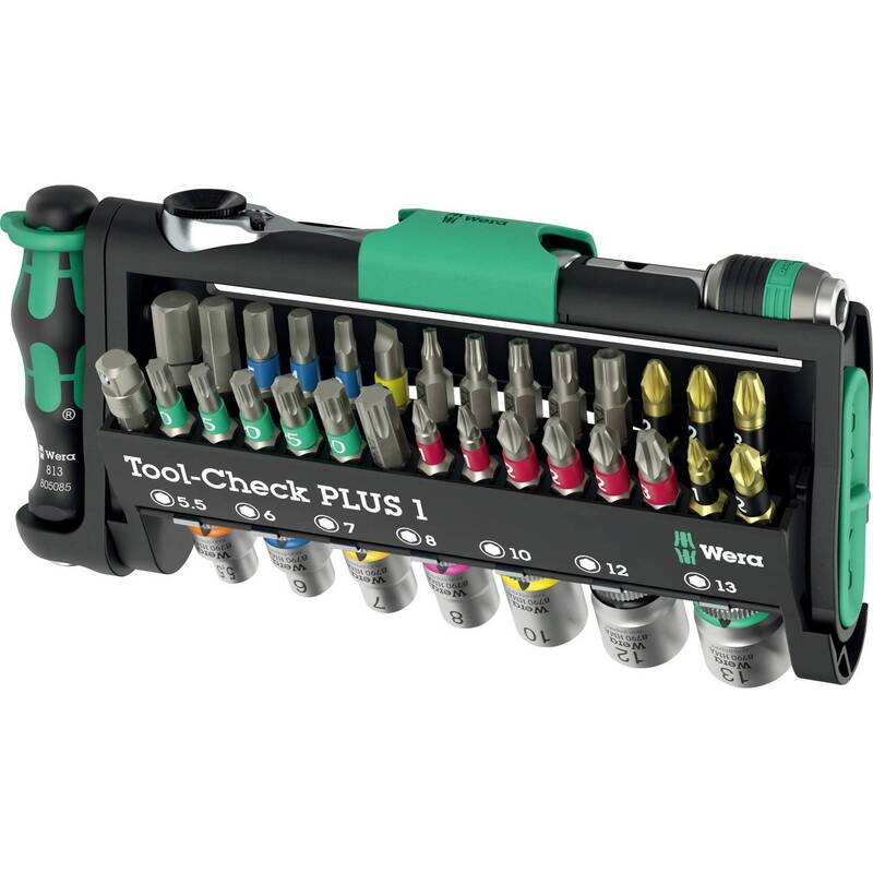 Wera Bit Set Sortiment Ratsche Kreuzschlitz Pozidriv Torx Schwarz Grün 39-teilig - 4013288234896