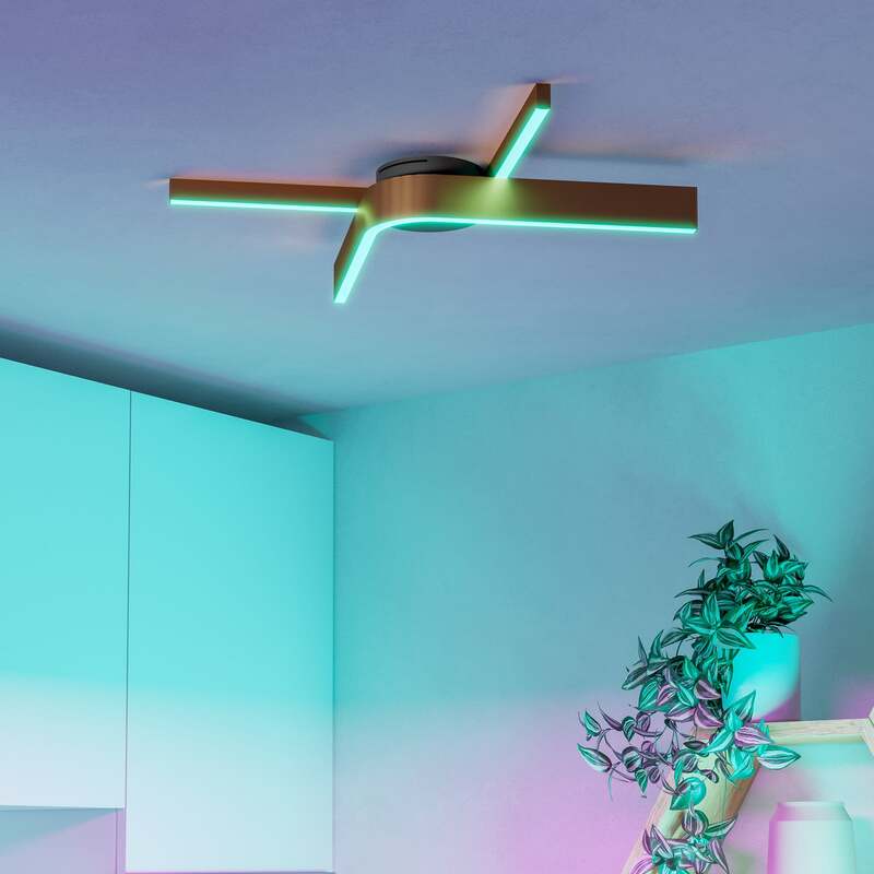 EGLO FOLCINO-Z MATTER Ceiling Lamp 640x400 RGB/CCT 3720lm Black/bronze - 9008606360277