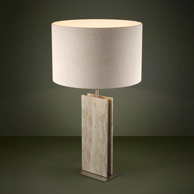 Eglo BELESAR Satin Nickel Stone & Steel Table Lamp - 9008606305995