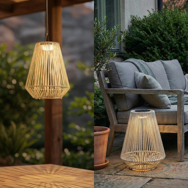 Lindby Hängelampe Hängeleuchte Austas LED Pendelleuchte dimmbar beige IP54 32cm - 4255830909412