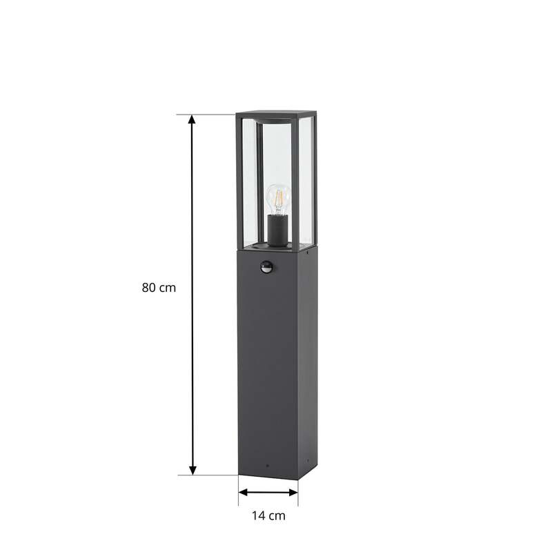Lindby Wegeleuchte Peldar LED Gartenleuchte anthrazit 80cm mit Sensor IP44 - 4255830907234