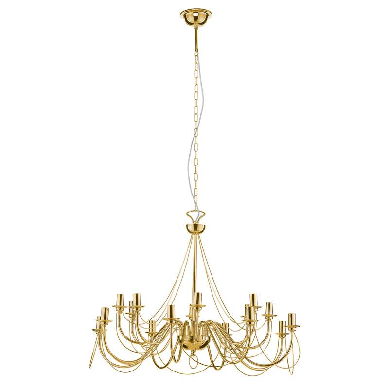Kronleuchter Retro 16-flammig gold 90 cm dimmbar von Domiluce - 5905563001653