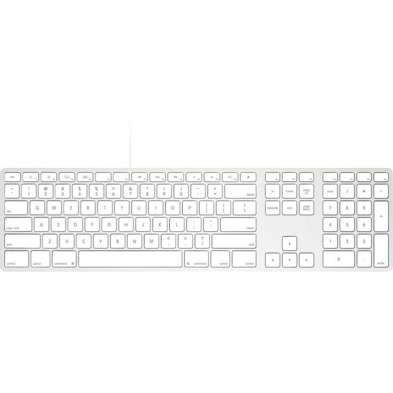 Matias USB Tastatur Keyboard FK316CS für Mac QWERTY Silber 1,5m Kabel 455g EN US - 0833742007392