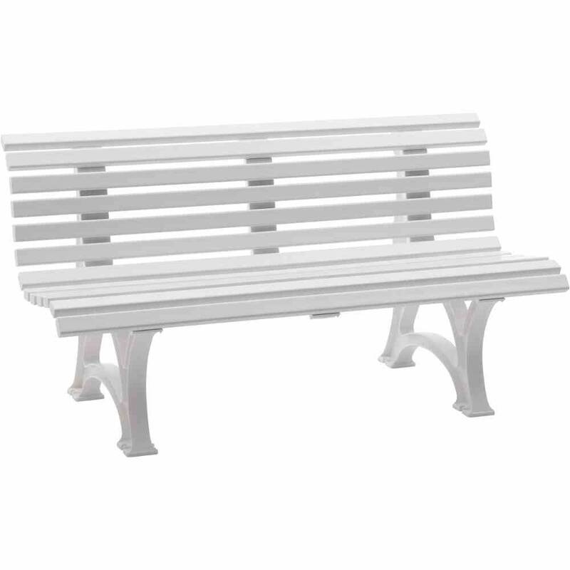 Blome Gartenbank Kunststoff Weiß 3er-Bank Helgoland wetterfest für Innen 150 cm - 4007248313516