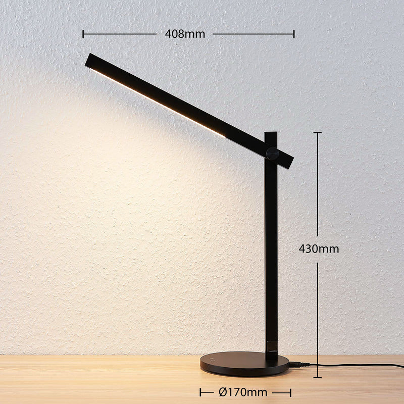 Lindby LED Tischlampe Loretta dimmbar schwarz 43cm CCT Lichtfarbe 3000K-6500K - 4251096559316