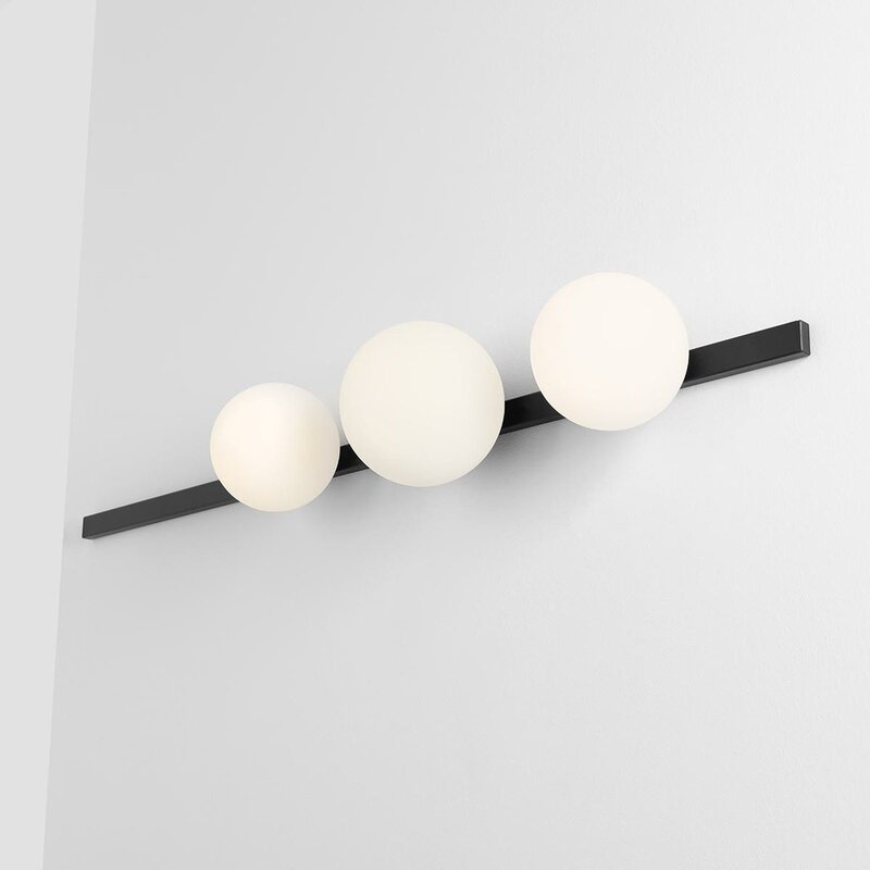 Aldex Wandleuchte Garda 3 schwarz Metall Glas 3-flammig Wandlampe Lampe Spot - 5904798656461