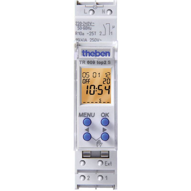 Theben Zeitschaltuhr Schaltuhr Hutschienen Uhr TR 609 top2 S DIN Schiene 1 Kanal - 4003468600122