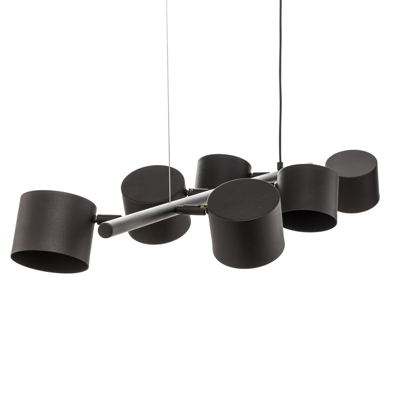 Euluna Hängeleuchte Bot LED Pendelleuchte dimmbar schwarz 6-flammig 161x34cm - 5904798652388