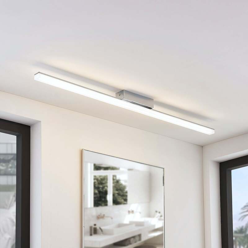 Lindby LED-Deckenleuchte Levke 116 cm dimmbar IP44 warmweiß verchromt - 4251096537611
