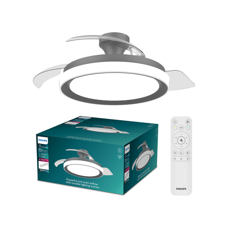 Philips Deckenventilator Bliss schwarz/weiß DC leise dimmbar 106cm für Räume - 0000010056404