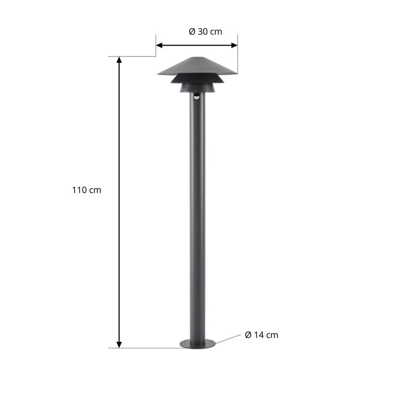 Lucande Wegeleuchte Wegelampe LED Sensor anthrazit Aluminium 110 cm Außenlampe - 4255830908781