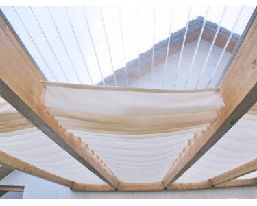 Floracord Sonnensegel Sonnenschutz 275x96cm Elfenbein mit Laufhaken und Stopper - 4260040152527