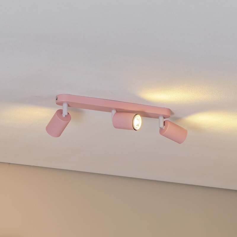 TK Lighting Deckenstrahler Livia LED Strahler dimmbar rosa 3-flg 52cm Metall - 5906135102341