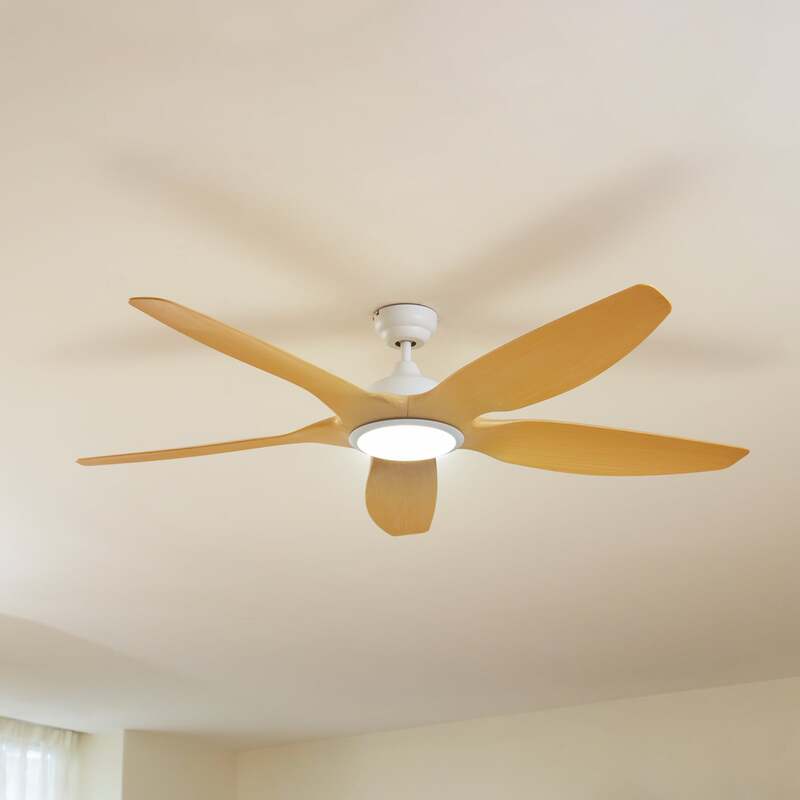 Lucande LED-Deckenventilator Omendo weiß DC leise dimmbar für Räume bis 15 m² - 4251911780031