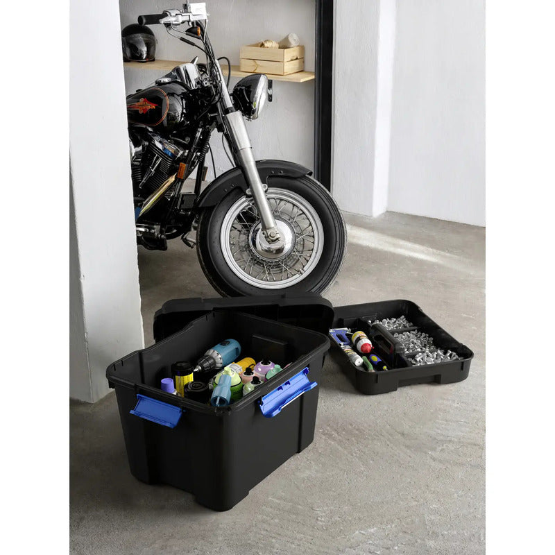 SCUBA Aufbewahrungsbox M 45L stapelbar schwarz/grau/blau 495x340x390 mm - 8013183044213