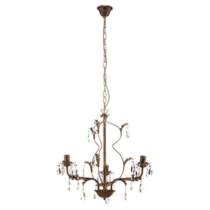 B-Ware Euluna Kronleuchter Teresa Hängelampe LED 3-flammig dimmbar bronze transparent