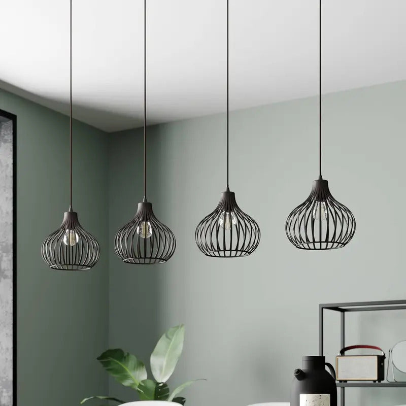 Lindby Hängelampe Pendelleuchte Frances Lampe kaffeebraun 4-flammig Metall 498 - 4251096551716