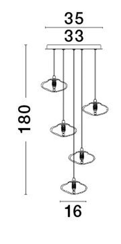 Nova Luce Pendelleuchte Hängeleuchte KING G9 LED 5-fach Gold SIEHE TEXT/FOTO - 5212017432544