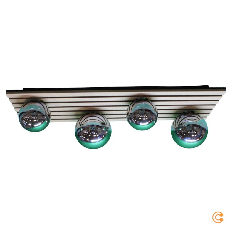 JUST LIGHT Deckenleuchte Deckenlampe Green Stika Holz Glas rauchgrau G9 LED - 4043689004248