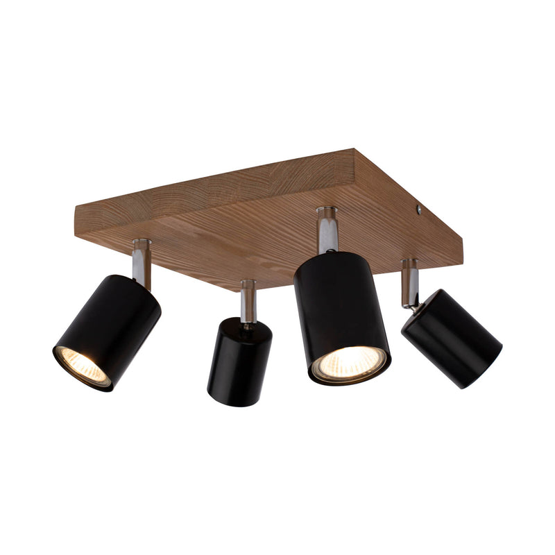 Envostar Deckenleuchte Alara Lampe LED Strahler 4-flammig dimmbar braun 25x25cm - 4251911747829