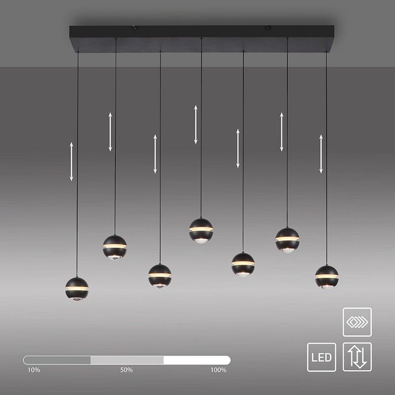 SCHÖNER WOHNEN Pendelleuchte Hängelampe LED LINI dimmbar höhenverstellbar 7-flg - 4043689018092