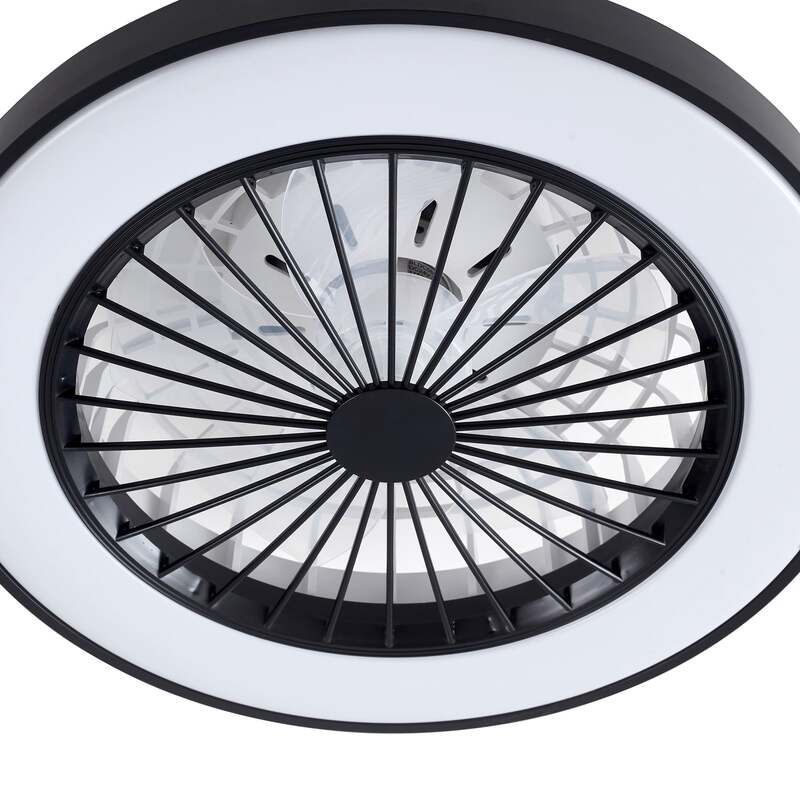 Lindby Deckenventilator Teleo LED Ventilator schwarz dimmbar Tuya Ø48cm IP20 - 4251911780215