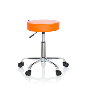 B-Ware hjh OFFICE Operator II Arbeitsstuhl Hocker Drehstuhl orange 360°