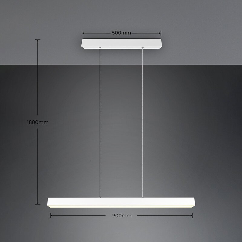 TRIO LIGHTING LED-Pendelleuchte Paros DUOline balken weiß matt Hängelampe Lampe - 4017807505931