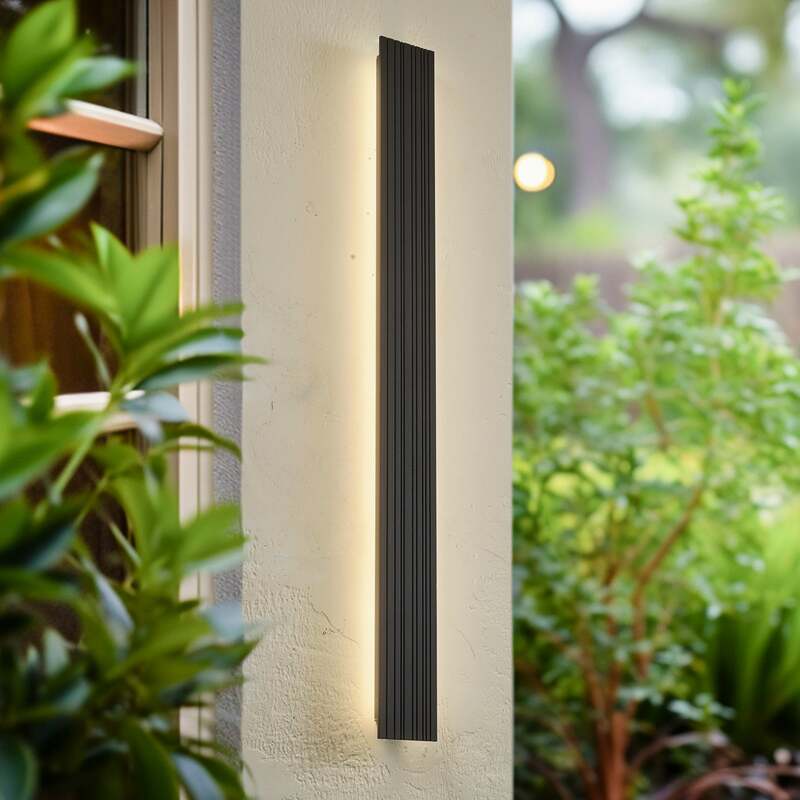Lucande Außenwandleuchte Wandlampe LED anthrazit schwarz Aluminium Melira 100cm - 4251911785333