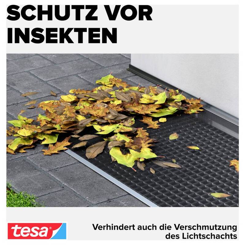 Tesa Lichtschachtgitter Insect Stop Edelstahl Abdeckung Lichtschacht 60x135cm - 4042448141989