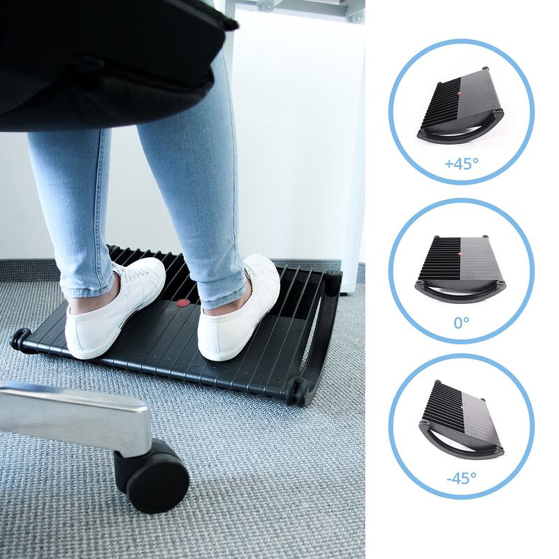hjh OFFICE Fußstütze Ablage PODI Kunststoff schwarz ergonomisch Wippfunktion - 4251084677329