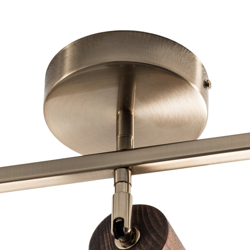 Lucea Legno Deckenspot Leuchte Spot Deckenleuchte 3-flammig braun messing Holz - 8698525651290