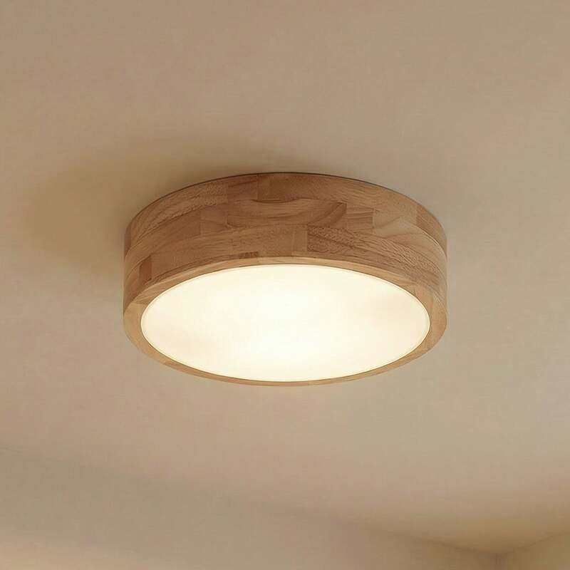 Lindby Deckenlampe Tanju LED Lampe Leuchte dimmbar Holz Ø30cm weiß 2-flg - 4251911729030