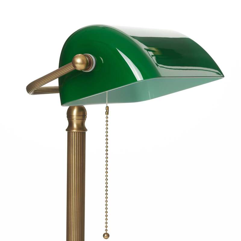 Berliner Messinglampen Bankerleuchte JIVAN LED Tischlampe Lampe grün messing - 4043783308600