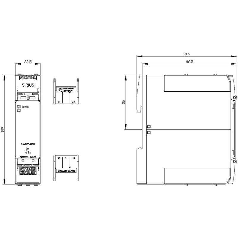 Siemens Koppelrelais Relais Industriegehäuse Sirius Steuerung Federzuganschluss - 4047621050324