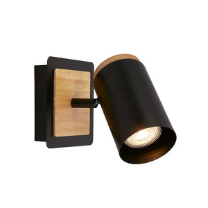 B-Ware briloner Wandstrahler Wandleuchte duta schwarz holz Holz Ausladung 16 cm